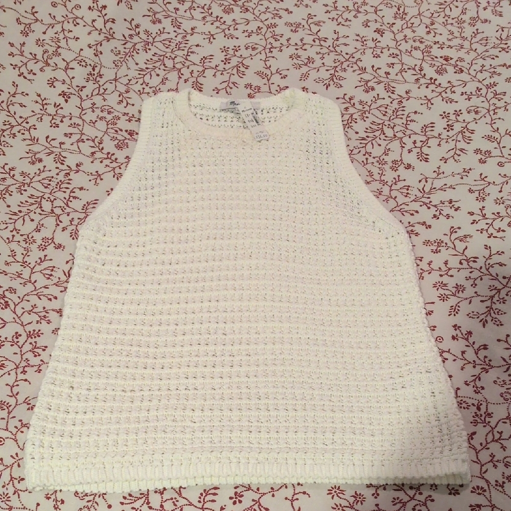 White Knit Sleeveless Top